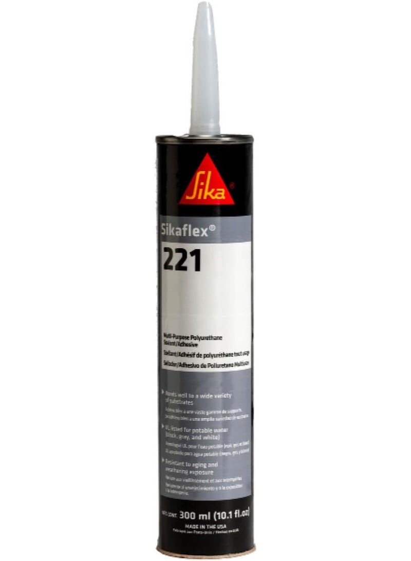 SIKAFLEX Sika Sikaflex-221, Gray, multi-purpose sealant/adhesive, fast curing sealant, 10.1 fl. oz Cartridge - Image 1